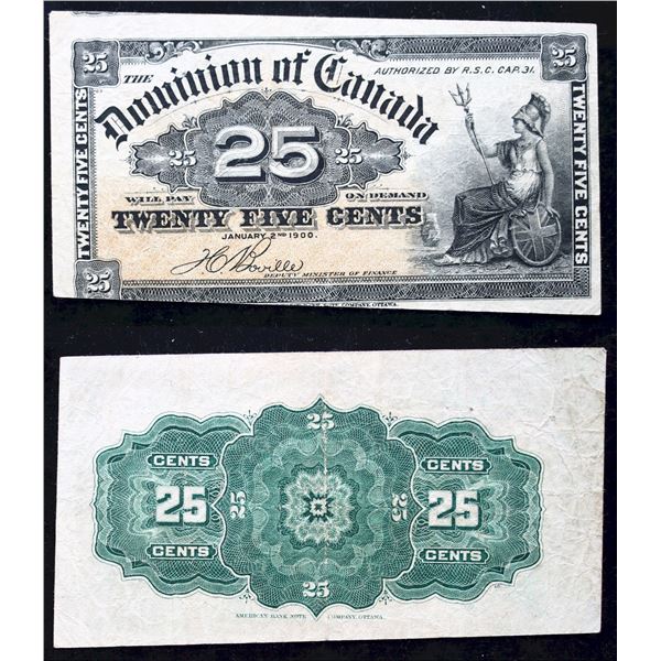Error; DC-15b 25¢ Shinplaster "Miscut" VF