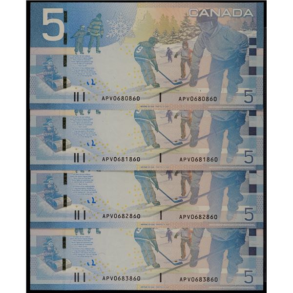 Radar Set; 2006 $5 #APV068060, 0681860, 0682860,0683860, All 4 notes Choice Unc to gem unc.