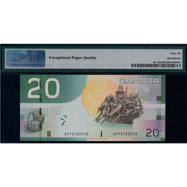 Radar; 2004 $20 BC-64a 2 Digit Radar #AYT2122212 PMG Superb Gem Uncirculated-66EPQ.
