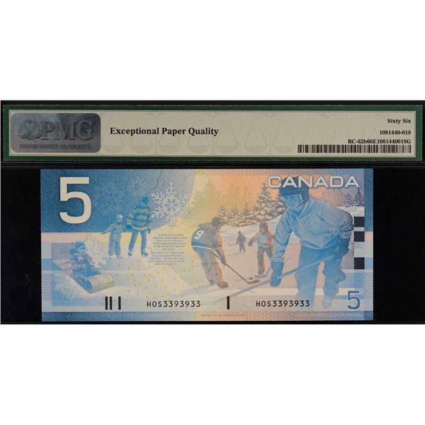 Radar; 2004 $5 BC-62b 2 Digit Radar #HOS3393933 PMG Superb Gem Uncirculated-66EPQ.