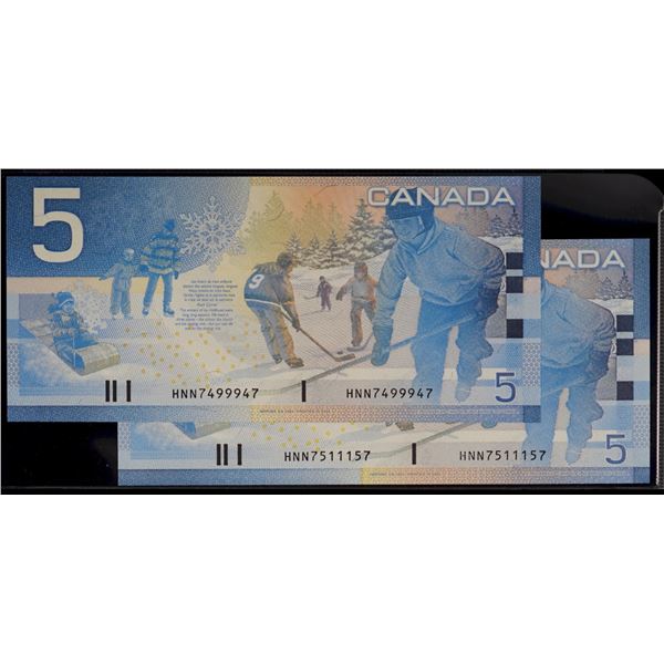 Radars; 2004 $5 #HNN7499947 & #HNN7511157 Both notes Choice Unc. Or better.