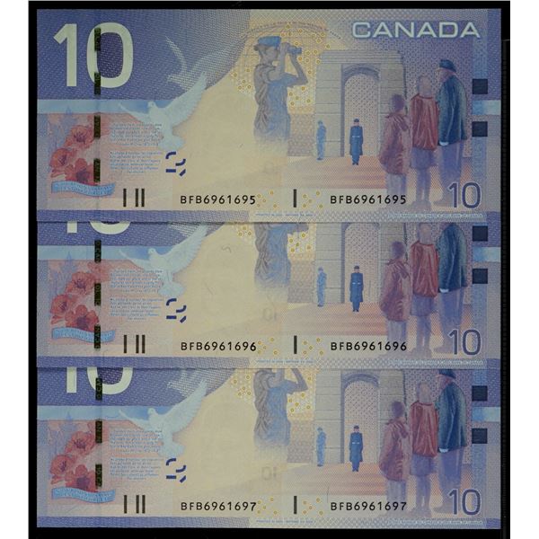 Repeater Set; 2005 $10 #BFB6961695,6961696, 6961697,, All 3 notes Gem Uncirculated.