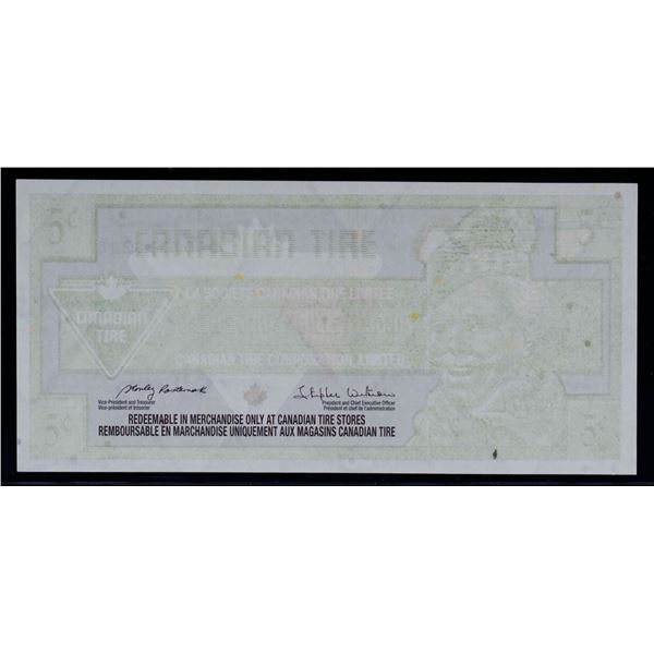 Canadian Tire; "Printing Error" Missing front colour - Uncirculated