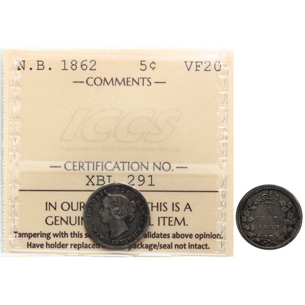 N.B. 1862 5¢ ICCS Very Fine-20