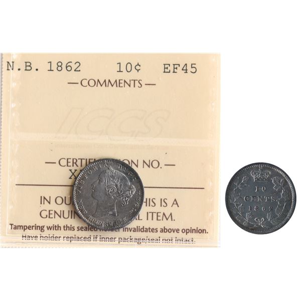 N.B. 1862 10¢ ICCS Choice Extra Fine-45