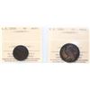 Image 1 : N.S. 1864 1/2¢, 1862 1¢ Both coins ICCS Very Good-10 & About Uncirculated-50.