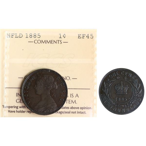 Nfld; 1885 1¢ ICCS Choice Extra Fine-45