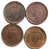 Image 2 : Nfld; 1941 1¢, 1942, 1943, 1947, Lot of 4 coins Unc or better with traces of Red.