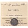 Image 2 : Nfld; 1885 5¢ ICCS Very Fine-20, very light corrosion.  Still a nice example.