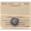 Image 2 : Nfld; 1945c 5¢ ICCS Gem Mint State-65 Highly lustrous and flashy!