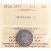 Image 2 : Nfld; 1873 10¢ "Obv.2" ICCS Good-6