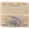 Image 2 : Nfld; 1943c 10¢ ICCS Choice Mint State-63 Brilliant and Fully lustrous.