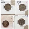 Image 1 : Nfld; 1894 20¢, 1912, 1917c 25¢, 1919c, VF to EF, Lot of 4 coins.
