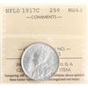 Image 2 : Nfld; 1917c 25¢ ICCS Choice Mint State-63 Lustrous.