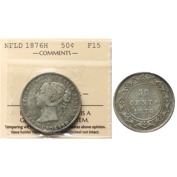 Nfld; 1876 50¢ ICCS Choice Fine-15