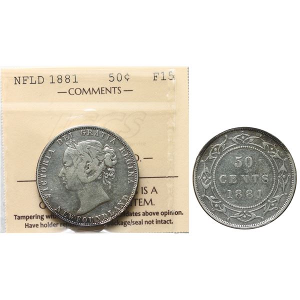 Nfld; 1881 50¢ ICCS Choice Fine-15
