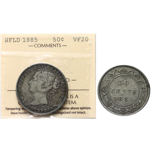 Nfld; 1885 50¢ ICCS Very Fine-20