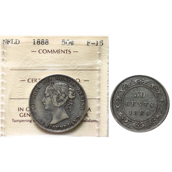 Nfld; 1888 50¢ ICCS Choice Fine-15