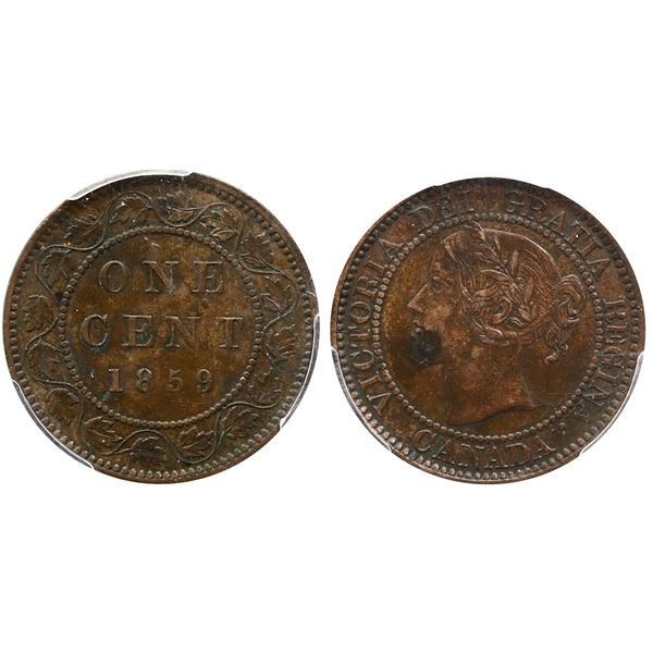 1859 1¢ "DP N9 #1" PCGS About Uncirculated-50 Nice chocolate lustrous brown example.  A better varie