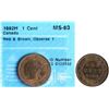 1882H 1¢ "Obv.1" CCCS Choice Mint State-63, A nice lustrous example.
