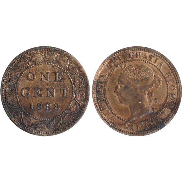 1888 1¢ "Rep. Middle 8" ICCS Choice About Uncirculated-55