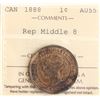 Image 2 : 1888 1¢ "Rep. Middle 8" ICCS Choice About Uncirculated-55