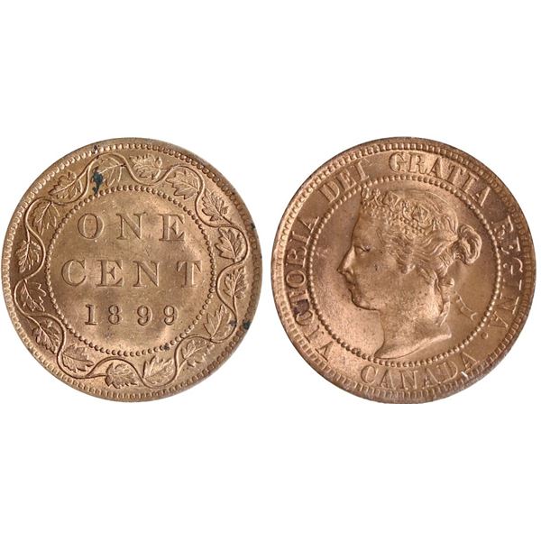 1899 1¢ ICCS Very Choice Mint State-64 Virtually Full Red.