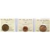 1901 1¢, 1916, 1936, All 3 coins ICCS Very Choice Mint State-64 Red.