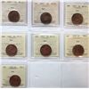 1912 1¢, 1913, 1915, 1916, 1917, 1918, 1919, All 7 coins ICCS Choice Mint State-63 Red.