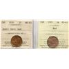Image 1 : 1920 1¢, 1921,  Both coins ICCS Choice Mint State-63 Red.  Lot of two very nice coins.