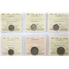 1901 5¢, 1914, 1915, !917, 1929, 1933, 1935 All 7 coins ICCS Extra Fine-40 to About Uncirculated-50