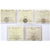 Image 1 : 1914 5¢, 1917, 1918, 1919, 1920 All 5 coins ICCS Choice Mint State-63