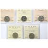 1923 5¢, 1926 "Near 6", 1930, 1931, 1934 All 5 coins ICCS About Uncirculated-50 to Choice About Unci