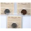 Image 1 : 1939 5¢, 1941, 1943, All 3 coins ICCS Very Choice Mint State-64.