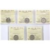1911 10¢, 1912, 1933, 1934, 1935 All 5 coins ICCS Choice Very Fine-30 except the 1935 is Very Fine-2