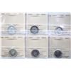 1919 10¢, 1932, 1944, 1945, 1947, 1960, All 6 coins ICCS Extra Fine-40 to Very Choice Mint State-64.