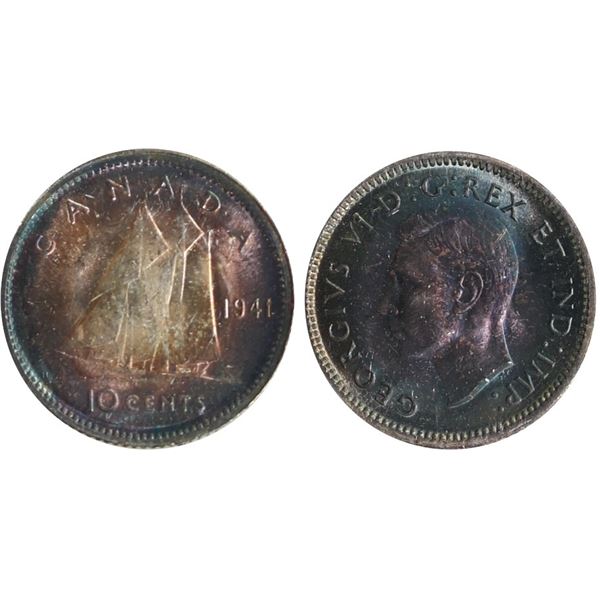 1941 10¢ ICCS Very Choice Mint State-64, Beautifully toned.  Worth a premium bid.