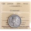 Image 2 : 1883H 25¢ ICCS Choice Very Fine-30, lightly cleaned.  Still a nice piece.