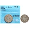 Image 1 : 1893 25¢ CCCS Very Good-8, Key date - damaged. Book value is $250 in VG