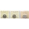 1901 25¢,1931, 1952 "High Relief", All 3 coins ICCS Choice Extra Fine-45.