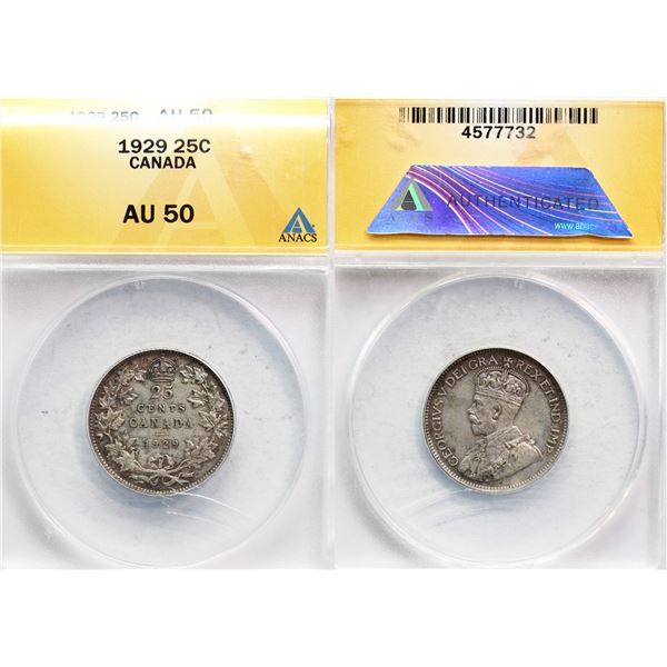 1929 25¢ ANACS About Uncirculated-50