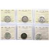 1953 25¢ "LD", 1957, 1958, 1961 Cameo, 1966, 1967 All 6 coins ICCS Very Choice Mint State-64.
