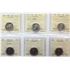 1959 25¢, 1963 Cameo, 1964, 1968 "Nickel", 1970, 1972 All 6 coins ICCS Choice Proof-Like-64 to Super