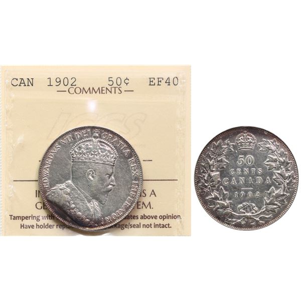 1902 50¢ ICCS Extra Fine-40 Lightly toned.