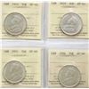 1916 50¢, 1929, 1931, 1934 All 4 coins ICCS Extra Fine-40.  A very nice and attractive coin lot.