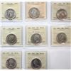 1938 50¢, 1942, 1944 "Far 4", 1947 "CR 7", 1950 "No design", 1952, 1957, 1965.  All 8 coins ICCS Min