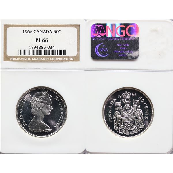 1966 50¢ NGC Superb Gem Proof-Like-66