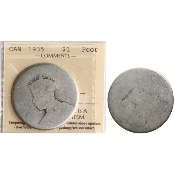 1935 $1 ICCS Poor.  Low grade example often sought after by collectors.