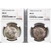 Image 1 : 1937 $1, 1938 Both coins NGC Choice Mint State-63, Lot of 2 nice coins.