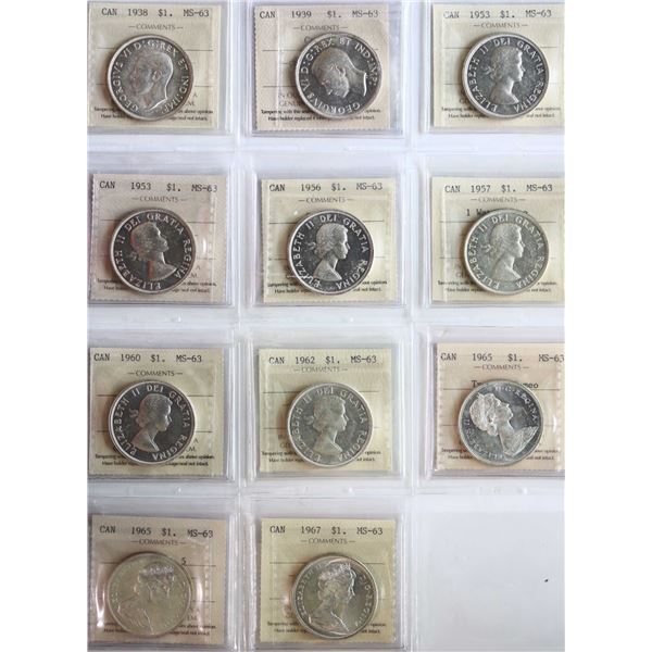 1938 $1, 1939 Cameo, 1953 "SF", 1953 "NSF", 1956, 1957 "1 WL", 1960, 1962, 1965 "Type V - Cameo", 19